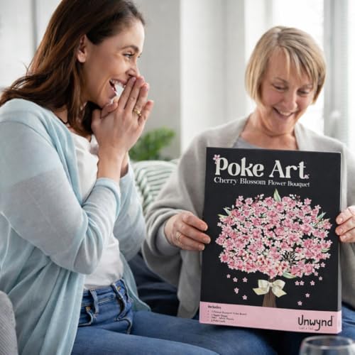 Unwynd Poke Art Cherry Blossom Flower Bouquet Kit for Adults, Women & Teens - style: Cherry Blossom