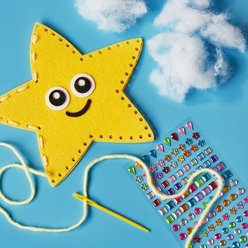GirlZone Under the Sea Sewing Kit for Kids, Easy Embroidery & Felt Crafts, Make Adorable Sea Creatures with Pre-Punched Shapes & Patterns, Creative Sewing Kit for Kids Ages 3–14