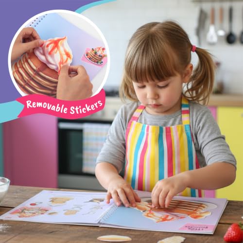 BSCOOL Baking Coloring Book with Stickers Recipes and Cake Design - color: 1 PCS - Play and Bake Activity Book