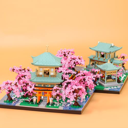 HJPLPXH Japanese Bonsai Tree House Cherry Blossom Micro Building Block Sets - style: Cherry Blossom