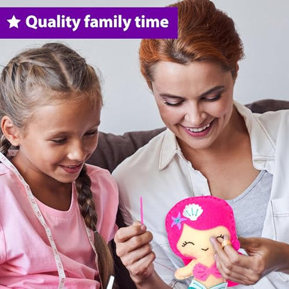 KRAFUN Mermaid Sea Animals Sewing Kit for Kids Age 6+ | 7 Projects - color: Mermaid & Friends