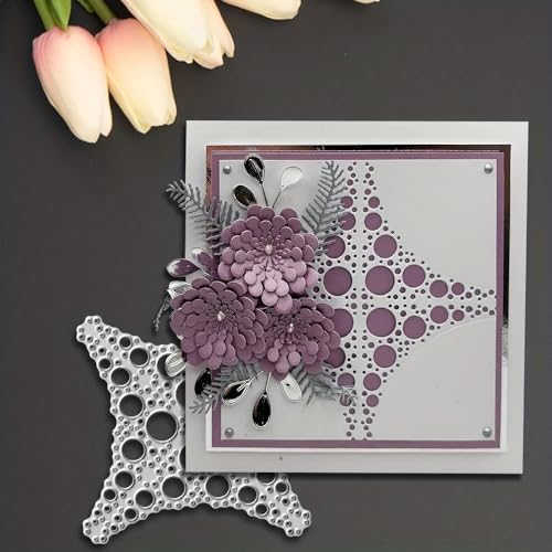 Lapoo Geometric Cutting Die for Scrapbooking - Durable, Cut Stencils for DIY Scrapbook Photo Album Decorative Paper Card, Card Making Supplies (Cross Border 3.3 x 3.3 in) - style: Cross Border 3.3 x 3.3 in