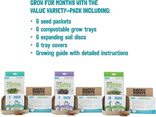 Back to the Roots DIY Microgreen Grow Kit, 6-Grow Variety Pack - color: Microgreen 6ct