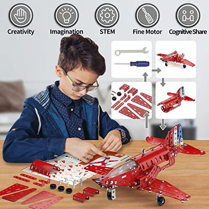 Lucky Doug STEM Building Projects Model Airplane Set - Building Toys for Kids Ages 8-12, Assembly Science Kit for Boys 7 8 9 10 11 Years Old - style: 869-2