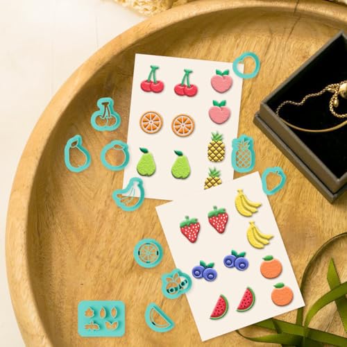 beinkmake 17Pcs Fruit Polymer Clay Cutters Pineapple Clay Earrings Cutters - style: Fruit