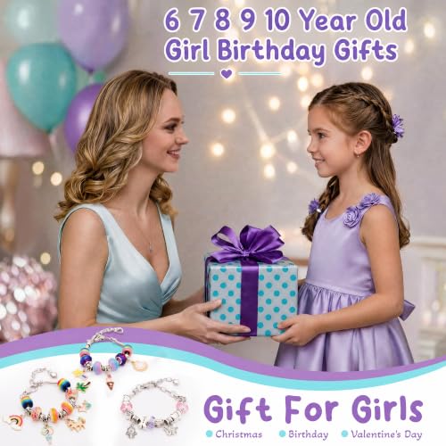 Charm Bracelet Making Kit & Unicorn/Mermaid Girl Toy- ideal Crafts for Ages 8-12 Girls who Inspire Imagination and Create Magic with Art Set and Jewelry Making Kit