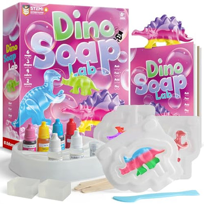 Dino Soap Making Kit, DIY STEM Craft, Gift for Girls & Boys 8+ - color: Pink