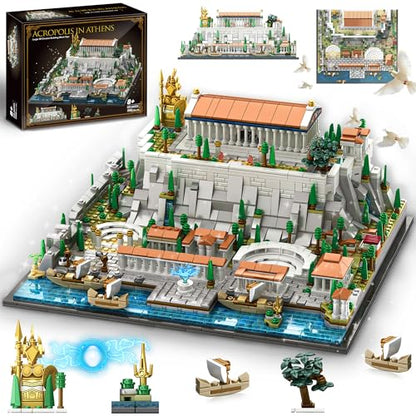 SpblastB Architecture Acropolis of Athens Building Blocks Set, 1988 Pieces Landmark Collection City Building Kit, Display Model Kit and Home Decor Gift Idea for Adults, Architects
