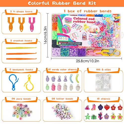 Loom Rubber Band Bracelet Kit, 3000+ 30-Color, Storage Case, Ages 8+ - color: 3000 Pcs