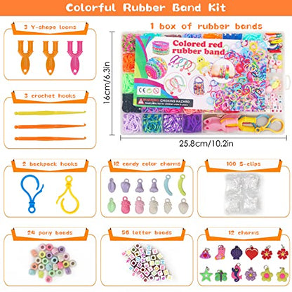 Loom Rubber Band Bracelet Kit, 3000+ 30-Color, Storage Case, Ages 8+ - color: 3000 Pcs