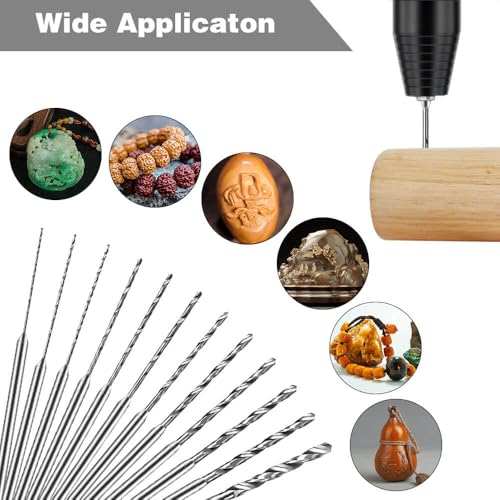 Hanboost 12Pcs Rotary Tool Drill Bits Set, 2.35mm Shank Precision Twist Drilling Accessories for Dremel Drilling Sanding Stone, Jewelry, Tile, Glass Pack, Ideal for DIY Fixers & Crafts.