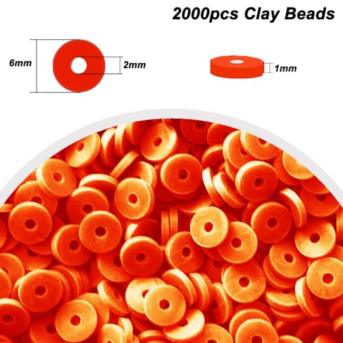Orange Clay Beads for Bracelets Jewelry Making - color: Orange Clay Beads