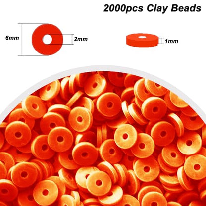 Orange Clay Beads for Bracelets Jewelry Making - color: Orange Clay Beads