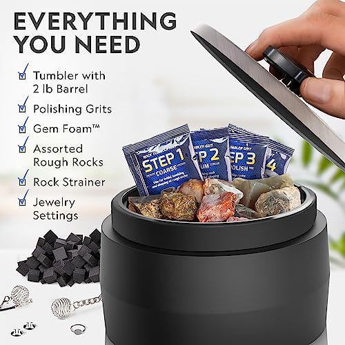 National Geographic Ultra Quiet Rock Tumbler Kit for Kids and Adults