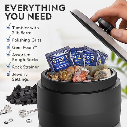 National Geographic Ultra Quiet Rock Tumbler Kit for Kids and Adults