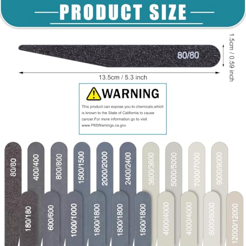 Honoson 20 Pcs Sanding Sticks Model, Low and High Grits, Stylish Style - style: Stylish Style