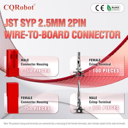 CQRobot JST SYP 2.5mm Pitch 2-Pin Electronic Computer Connector Adapter - size: 2P, style: SYP