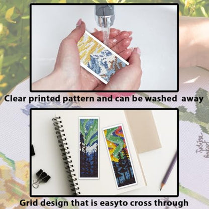 ACRNIGHEET 6PCS Cross Stitch Bookmark Kit for Beginner Stamped Cross Stitch Kits for Adults Nordic Landscapes DIY Embroidery Bookmark Kits Needlepoint Kit with Instructions Craft Gift 8.5''x3'' 11CT - style: Landscape Patterns 3