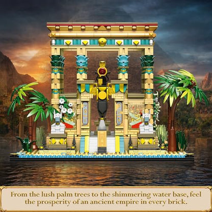 Philaedin Temple Building Set for Adults, Egyptian Architecture Building Blocks, Miniature Nile Temple Scene, Famous Landmark Collection Home Décor Model Building Kit, 2018 Pcs