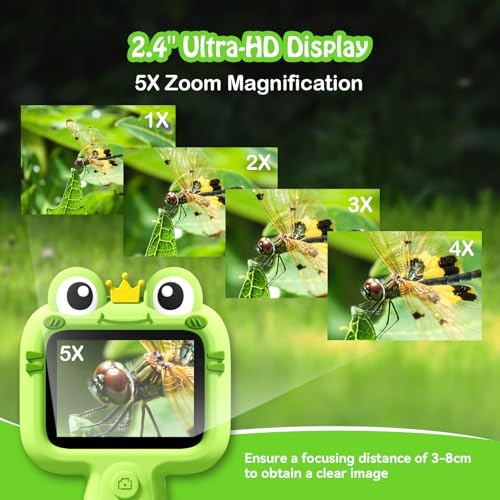 Kids Borescope with Light Borescope Camera for Kids Rechargeable STEM Science Educational Outdoor Toy with 32GB Card Nature Outside Exploration Birthday Gift for Boys Girls Ages 4,5,6,7,8,9,10,11,12