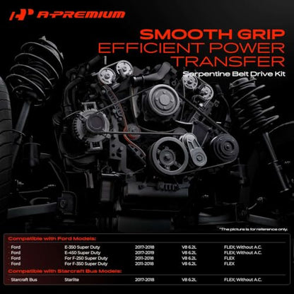 A-Premium Engine Serpentine Belt Drive Kit w/Tensioner & Idler