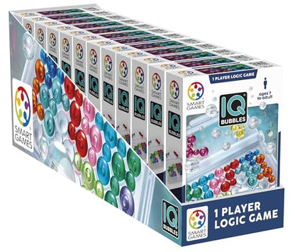 SmartGames IQ Bubbles Case Pack (12 Games) – Travel Logic Puzzle with 120 Challenges – Bulk STEM Brain Teaser Set for Classrooms, Schools, Camps & Corporate Events – Ages 6+