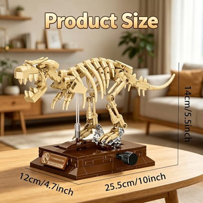 DRZYJ Tyrannosaurus Rex Dinosaur Fossil Building Set, 289Pcs Movable T-Rex Skeleton Model Kit with Museum Display Stand, Educational Dinosaur Toy for Kids 8 for Dinosaur Lovers & Collectors - style: Tyrannosaurus rex