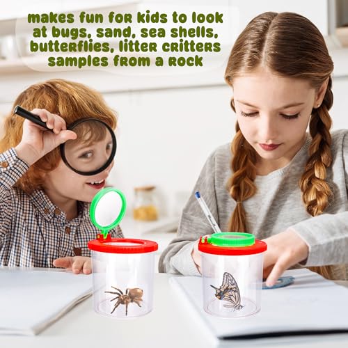 5 Pcs Insert Bug Viewer Magnifier Bug Catcher Cage Box Magnifying Container Critter Collection Kit for Outdoor Science Exploration Tool