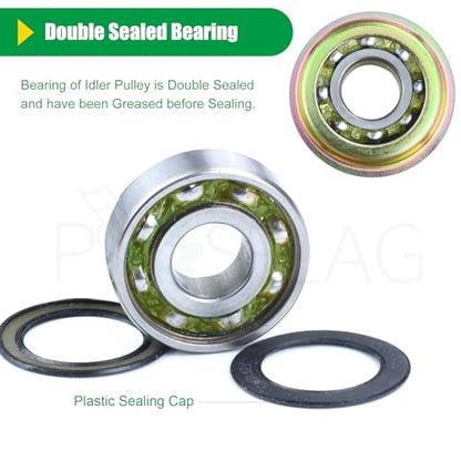 2 Pack 589766102 Husqvarna Idler Pulley for 46 in Z246 RZ4623 Decks - color: T4 2x539132728