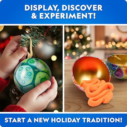 Blue Marble Science Ornaments Christmas Crafts for Kids Kit – 4 Ornaments with Holiday Science Experiments - Bouncy Ball Holiday Crafts, DIY Instant Snow Activities for Kids, Boys, and Girls - style: Science Experiment Ornaments