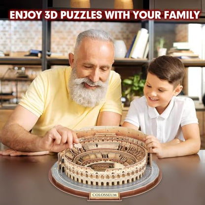 CubicFun Rome Colosseum 3D Puzzles for Adults Kids Model Kit, 163 Pieces