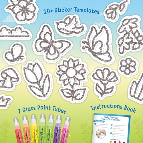 Imagimake DIY Jelly Stickers - Flowers & Butterflies, 10 Stickers, Art Kit - style: Flowers & Butterflies