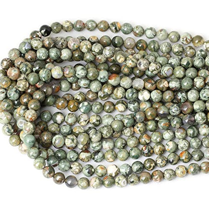 45PCS 8mm Natural Aust Rhyolite Stone Gemstone Round Loose Beads for Jewelry Making 1 Strand 15" - color: Aust Rhyolite A, size: 8mm