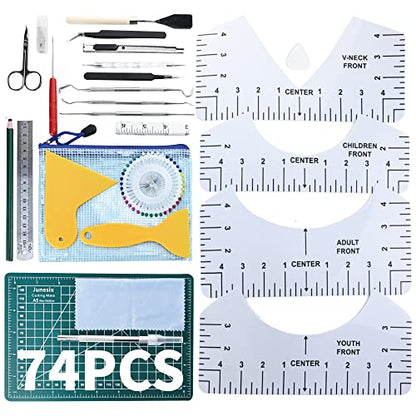 SHARKOOO Weeding Tools for Vinyl: 74 Pcs Premium Vinyl Weeding Tools kit, Tshirt-Ruler Guide for Vinyl Alignment, Crafting Tools Craft Vinyl Tools and Accessories for Cameos/Lettering/Cutting/Splicing - size: 74Pcs