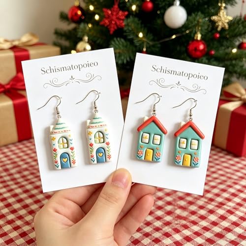 6 Pcs Cute House Polymer Clay Cutters Set - Charming Home Shapes Clay Cutters for Polymer Clay Jewelry Making, Perfect Housewarming Gift - color: New home