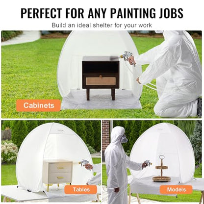 VEVOR Paint Booth Tent, 40 x 35 x 40 in Pop-Up Portable Spray Paint Tent with Built-in Floor, Exhaust Window and Storage Bag, Foldable Paint Booth for Furniture, DIY Hobby Tool Painting Station - size: L40*W35*H40inch