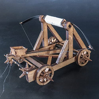 Bouncy Catapult European Roman Period Ancient Chariot 3D Wooden Puzzles Model Assembly Kits Fun Toys Building Kit