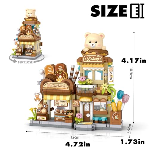 Bear Cub’s Bakery Mini Micro Building Blocks Toy Set - color: Bear Cub’s Bakery