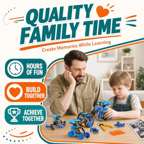 STEM Solar Power Robots Toys for Boys Aged 8-12, 12 in 1 Educational Building Science Experiment Kit for Kids, Birthday Gifts for Aged 8 9 10 11 12 13 Boys Girls Teens