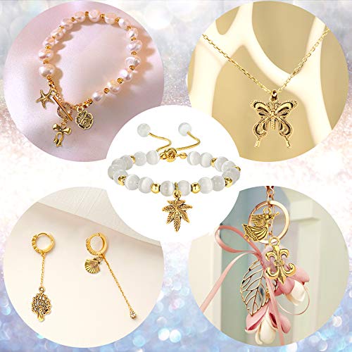 SANNIX 350Pcs Antique Gold Charms Bulk Lots Jewelry Making Charms Assorted - color: Antique Gold