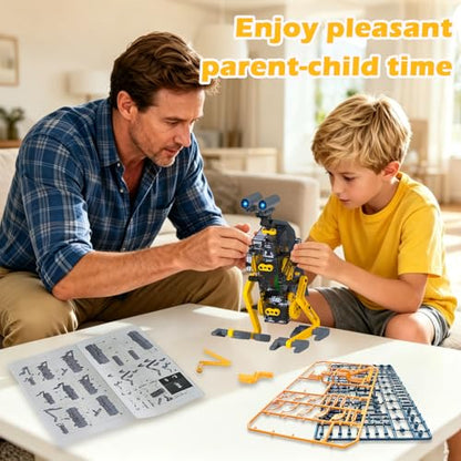 25-in-1 Solar Science Robot Kit, STEM Building Toy for Kids Ages 8+ - color: Yellow & Grey