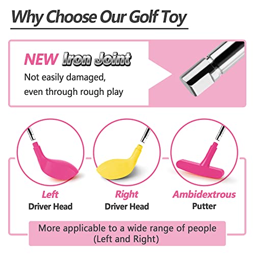 iPlay, iLearn Girl Pink Golf Toy Set, Toddler Kid Outdoor Sport Toy Age 3-5 - color: Pink