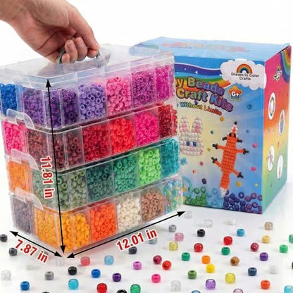 14000Pcs Pony Beads Kit, 40 Colors Rave Kandi Beads Bracelet Making Kit - color: JumboBox-40Colors