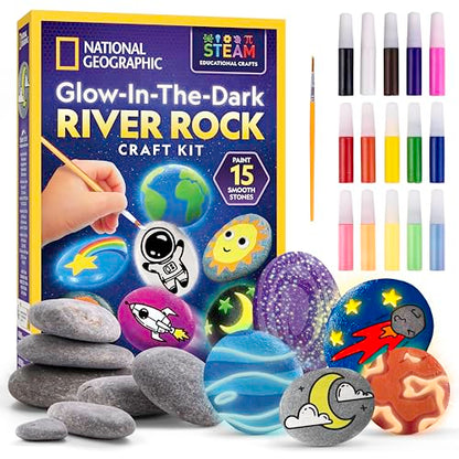 National Geographic Glow-in-the-Dark Rock Painting Craft Kit for Kids - style: Glow in the Dark