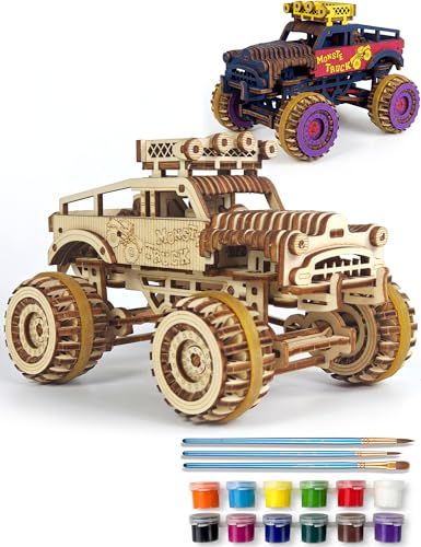 BOOZUU 3D Wooden Monster Truck Puzzle for Adults