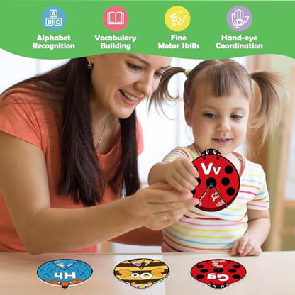Kasfalci Alphabet Cards, Alphabet Learning Toys, ABC Learning for Toddlers, Letter Matching Game, Sight Words, Kindergarten Preschool Learning Activities, Montessori Educational Toy for Kids - style: Alphabet