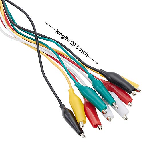 WG-026 10-Piece Test Lead Set with Alligator Clips, 22 AWG, 20.5-Inch - size: 3 PACK