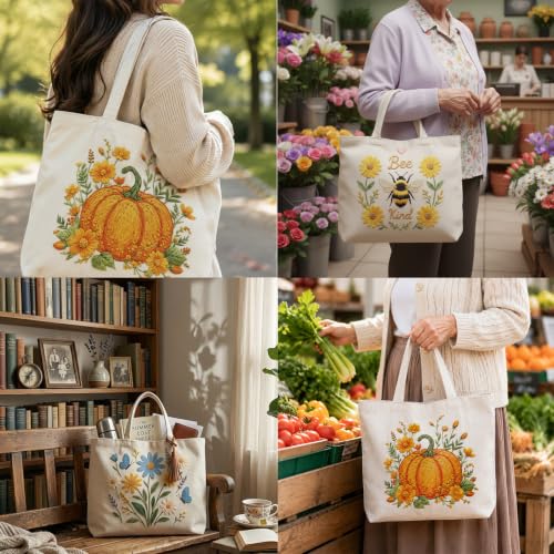 ARTopet Embroidery Tote Bag Kit for Beginners Flower Canvas Cross Stitch Handbag with Hoops Needles Threads Reusable Grocery Bag for Women-Bird - color: Bird