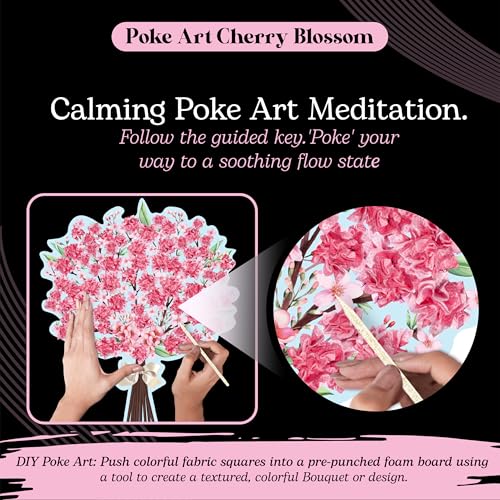 Unwynd Poke Art Cherry Blossom Flower Bouquet Kit for Adults, Women & Teens - style: Cherry Blossom