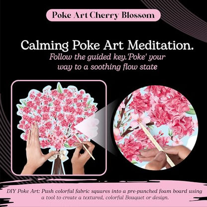 Unwynd Poke Art Cherry Blossom Flower Bouquet Kit for Adults, Women & Teens - style: Cherry Blossom